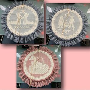 Vintage Frilly Cottagecore Wall Decor Bundle of 3